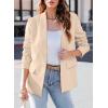 imageHappy Sailed Womens Long Sleeve Blazer Business Casual Open Front Work Office Suit JacketsKhaki