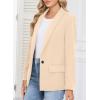 imageHappy Sailed Womens Long Sleeve Blazer Business Casual Open Front Work Office Suit JacketsKhaki