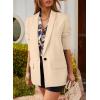 imageHappy Sailed Womens Long Sleeve Blazer Business Casual Open Front Work Office Suit JacketsKhaki