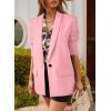 imageHappy Sailed Womens Long Sleeve Blazer Business Casual Open Front Work Office Suit JacketsPink