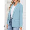 imageHappy Sailed Womens Long Sleeve Blazer Business Casual Open Front Work Office Suit JacketsSky Blue