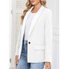 imageHappy Sailed Womens Long Sleeve Blazer Business Casual Open Front Work Office Suit JacketsWhite