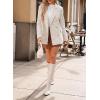 imageHappy Sailed Womens Plaid Tweed Blazers Dressy Casual Long Sleeve Double Breasted Open Front Blazer Jackets Work SuitsBeige