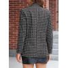 imageHappy Sailed Womens Plaid Tweed Blazers Dressy Casual Long Sleeve Double Breasted Open Front Blazer Jackets Work SuitsBlack