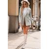 imageHappy Sailed Womens Plaid Tweed Blazers Dressy Casual Long Sleeve Double Breasted Open Front Blazer Jackets Work SuitsBrown