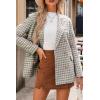 imageHappy Sailed Womens Plaid Tweed Blazers Dressy Casual Long Sleeve Double Breasted Open Front Blazer Jackets Work SuitsBrown