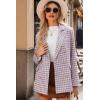 imageHappy Sailed Womens Plaid Tweed Blazers Dressy Casual Long Sleeve Double Breasted Open Front Blazer Jackets Work SuitsBurgundy