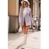 imageHappy Sailed Womens Plaid Tweed Blazers Dressy Casual Long Sleeve Double Breasted Open Front Blazer Jackets Work SuitsBurgundy