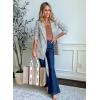imageHappy Sailed Womens Plaid Tweed Blazers Dressy Casual Long Sleeve Double Breasted Open Front Blazer Jackets Work SuitsGreen