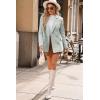 imageHappy Sailed Womens Plaid Tweed Blazers Dressy Casual Long Sleeve Double Breasted Open Front Blazer Jackets Work SuitsGreen