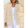 imageHappy Sailed Womens Plaid Tweed Blazers Dressy Casual Long Sleeve Double Breasted Open Front Blazer Jackets Work SuitsMustard