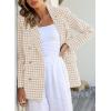 imageHappy Sailed Womens Plaid Tweed Blazers Dressy Casual Long Sleeve Double Breasted Open Front Blazer Jackets Work SuitsMustard