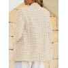 imageHappy Sailed Womens Plaid Tweed Blazers Dressy Casual Long Sleeve Double Breasted Open Front Blazer Jackets Work SuitsMustard