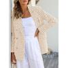 imageHappy Sailed Womens Plaid Tweed Blazers Dressy Casual Long Sleeve Double Breasted Open Front Blazer Jackets Work SuitsMustard