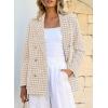imageHappy Sailed Womens Plaid Tweed Blazers Dressy Casual Long Sleeve Double Breasted Open Front Blazer Jackets Work SuitsMustard