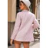 imageHappy Sailed Womens Plaid Tweed Blazers Dressy Casual Long Sleeve Double Breasted Open Front Blazer Jackets Work SuitsPink