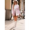 imageHappy Sailed Womens Plaid Tweed Blazers Dressy Casual Long Sleeve Double Breasted Open Front Blazer Jackets Work SuitsPink