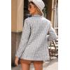 imageHappy Sailed Womens Plaid Tweed Blazers Dressy Casual Long Sleeve Double Breasted Open Front Blazer Jackets Work SuitsWhite