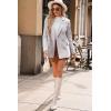 imageHappy Sailed Womens Plaid Tweed Blazers Dressy Casual Long Sleeve Double Breasted Open Front Blazer Jackets Work SuitsWhite
