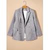 imageHappy Sailed Womens Plaid Tweed Blazers Dressy Casual Long Sleeve Double Breasted Open Front Blazer Jackets Work SuitsWhite