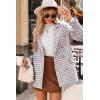 imageHappy Sailed Womens Plaid Tweed Blazers Dressy Casual Long Sleeve Double Breasted Open Front Blazer Jackets Work SuitsWhite