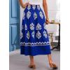 imageHappy Sailed Womens Retro Print Boho Maxi Skirt Elastic High Waist ALine Pleated Flowy Long Skirts Beach Vacation OutfitsBlue