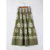 imageHappy Sailed Womens Retro Print Boho Maxi Skirt Elastic High Waist ALine Pleated Flowy Long Skirts Beach Vacation OutfitsGreen