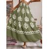 imageHappy Sailed Womens Retro Print Boho Maxi Skirt Elastic High Waist ALine Pleated Flowy Long Skirts Beach Vacation OutfitsGreen