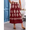 imageHappy Sailed Womens Retro Print Boho Maxi Skirt Elastic High Waist ALine Pleated Flowy Long Skirts Beach Vacation OutfitsRed