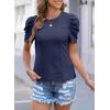 imageHappy Sailed Womens Shirts Crew Neck Short Sleeve Lace Crochet Dressy Business Casual TopsNavy Blue