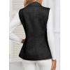 imageHappy Sailed Womens Sleeveless Vest Tops 2025 Trendy Double Breasted Tweed Blazer Business Work Suits with PocketsBlack