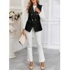 imageHappy Sailed Womens Sleeveless Vest Tops 2025 Trendy Double Breasted Tweed Blazer Business Work Suits with PocketsBlack