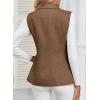 imageHappy Sailed Womens Sleeveless Vest Tops 2025 Trendy Double Breasted Tweed Blazer Business Work Suits with PocketsBrown