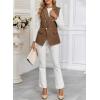 imageHappy Sailed Womens Sleeveless Vest Tops 2025 Trendy Double Breasted Tweed Blazer Business Work Suits with PocketsBrown