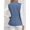 imageHappy Sailed Womens Sleeveless Vest Tops 2025 Trendy Double Breasted Tweed Blazer Business Work Suits with PocketsDusk Blue