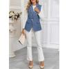 imageHappy Sailed Womens Sleeveless Vest Tops 2025 Trendy Double Breasted Tweed Blazer Business Work Suits with PocketsDusk Blue