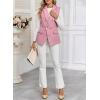 imageHappy Sailed Womens Sleeveless Vest Tops 2025 Trendy Double Breasted Tweed Blazer Business Work Suits with PocketsPink