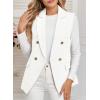 imageHappy Sailed Womens Sleeveless Vest Tops 2025 Trendy Double Breasted Tweed Blazer Business Work Suits with PocketsWhite