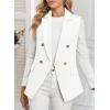 imageHappy Sailed Womens Sleeveless Vest Tops 2025 Trendy Double Breasted Tweed Blazer Business Work Suits with PocketsWhite
