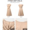 imageHappy Sailed Womens Spring Summer Short Sleeve Cowl Neck Ruched Waist Flowy A Line Midi Dresses Party Cocktail DressKhaki