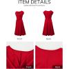 imageHappy Sailed Womens Spring Summer Short Sleeve Cowl Neck Ruched Waist Flowy A Line Midi Dresses Party Cocktail DressRed