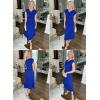 imageHappy Sailed Womens Spring Summer Short Sleeve Cowl Neck Ruched Waist Flowy A Line Midi Dresses Party Cocktail DressRoyal Blue
