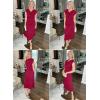 imageHappy Sailed Womens Spring Summer Short Sleeve Cowl Neck Ruched Waist Flowy A Line Midi Dresses Party Cocktail DressWine Red
