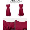 imageHappy Sailed Womens Spring Summer Short Sleeve Cowl Neck Ruched Waist Flowy A Line Midi Dresses Party Cocktail DressWine Red