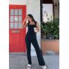imageHappy Sailed Womens Square Neck Jumpsuit Summer Sleeveless Wide Leg Pants Rompers Dressy Jumpers Business Casual OutfitsBlack