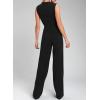 imageHappy Sailed Womens Square Neck Jumpsuit Summer Sleeveless Wide Leg Pants Rompers Dressy Jumpers Business Casual OutfitsBlack