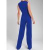 imageHappy Sailed Womens Square Neck Jumpsuit Summer Sleeveless Wide Leg Pants Rompers Dressy Jumpers Business Casual OutfitsBlue