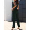 imageHappy Sailed Womens Square Neck Jumpsuit Summer Sleeveless Wide Leg Pants Rompers Dressy Jumpers Business Casual OutfitsGreen