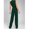 imageHappy Sailed Womens Square Neck Jumpsuit Summer Sleeveless Wide Leg Pants Rompers Dressy Jumpers Business Casual OutfitsGreen