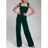 imageHappy Sailed Womens Square Neck Jumpsuit Summer Sleeveless Wide Leg Pants Rompers Dressy Jumpers Business Casual OutfitsGreen